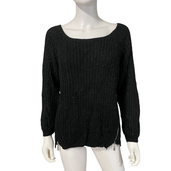 Miss Morena Black Side Zippers Sweater - Picture 2 of 8